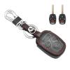 MECHCOS Compatible with Honda Accord Civic Pilot CR-V Element Accord Crosstour Fit Odyssey Ridgeline TL TSX ZDX Clarity Key Fob Cover Case Leather Smart Keyless Entry Remote Pouch Bag Protector Shell view 1
