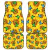 Sunflower Butterfly Floor Mats for Cars - Unique Front and Back Car Mats (Front and Back Car Mats (Set of 4)) view 1