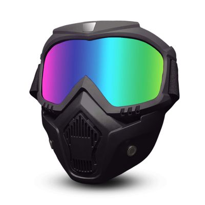 BOROLA Tactical Mask, Retro Motorcycle Goggles with Removable Face Mask, Safety Goggles Mask UV400 Protection Compatible for Nerf Elite Toy Gun Game Rival