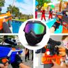 BOROLA Tactical Mask, Retro Motorcycle Goggles with Removable Face Mask, Safety Goggles Mask UV400 Protection Compatible for Nerf Elite Toy Gun Game Rival view 2
