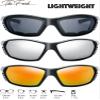 The Fresh Scooter Bike Motorcycle Riding Glasses Padded Frame Lens Block 100% UVB for Outdoor Activity Sport (11-Shiny Black, Grey, Silver Mirror, & Red Mirror) view 2