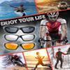 The Fresh Scooter Bike Motorcycle Riding Glasses Padded Frame Lens Block 100% UVB for Outdoor Activity Sport (11-Shiny Black, Grey, Silver Mirror, & Red Mirror) view 3