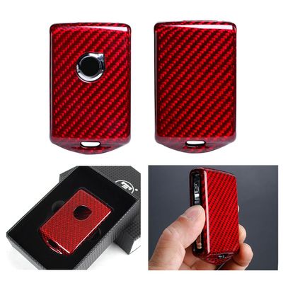 Premium Snap on Red Carbon Fiber Protective Case Compatible for 2017-2019 Volvo XC40 XC60 XC90 S90 V90 Remote Key Fob