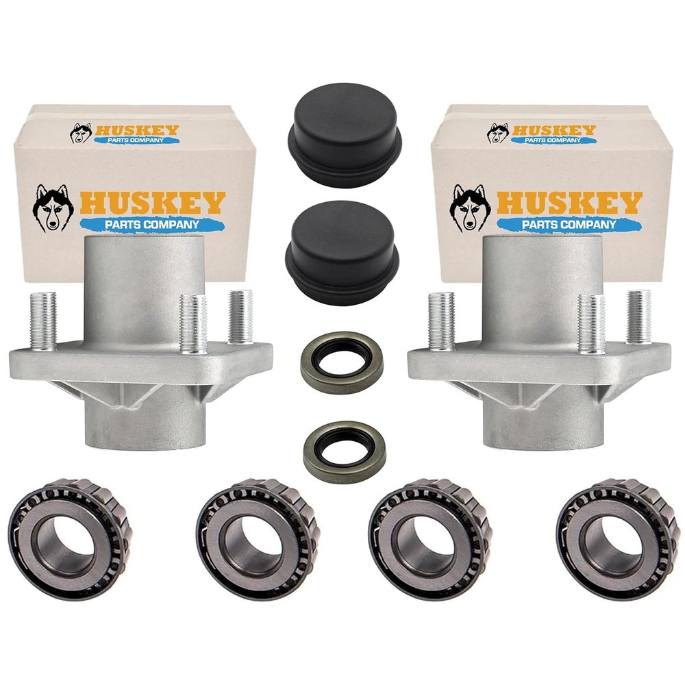 Huskey 2X Front Wheel Hub Bearing Assemblies with Dust Caps and Bearings for Club Car DS G&E Models 1982-2002- Replaces OEM# 11011102, 1011153, 1011889, 1011892, 1011894