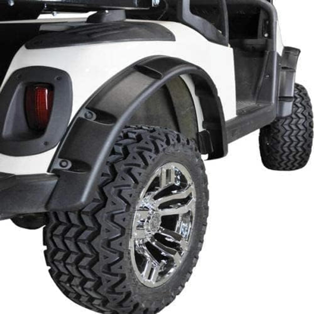 Huskey 4PCS EZGO RXV Golf Cart Fender Flares with Self-Tapping Screws for 2008-2015 G&E Models,Constructed of Impact-Resistant ABS plastic for Lifted Golf Cart with Offroad Tires