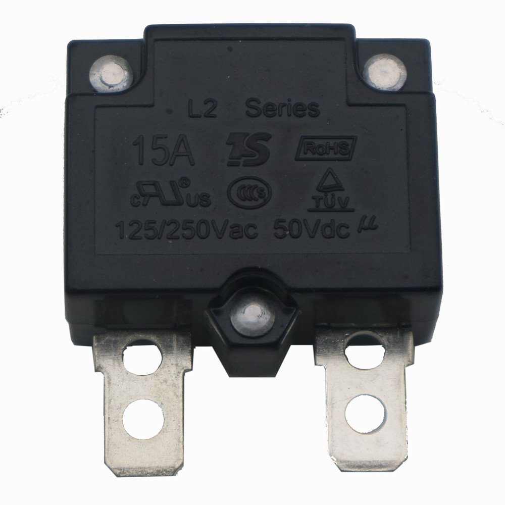WELLYE 2Pcs 15A 125/250Vac 50Vdc Automatic Reset Relay Fuse Therma Switch Circuit Breaker Current Overload Protector Children Ride On Toy Car Accessories