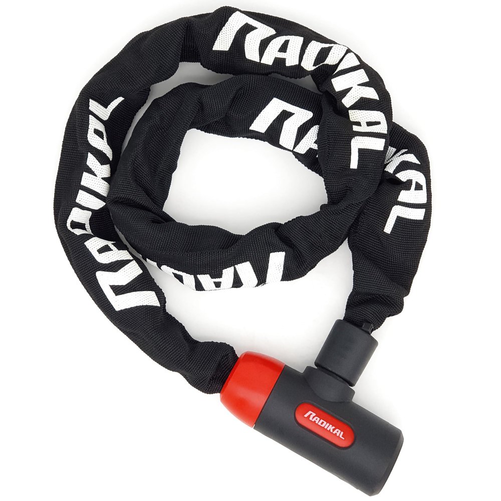 RADIKAL RKX120 Premium Bike Chain Lock, Hardened Steel 8mm/0.31in Links with High Security Key Lock, More Compact, Scratch-Resistant, Anti Theft for Bicycle, Scooter, Ebike, Gates, 120cm/3.9ft Long