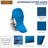 SavvyCraft Outboard Motor Cover, Waterproof 600D Polyester, 100-150 HP Blue view 2