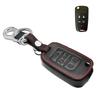 MECHCOS Compatible with Chevrolet Chevy Equinox Cruze Malibu Sonic Camaro Impala SS Buick Encore Lacrosse Regal Verano GMC Terrain Key Fob Cover Case Chain Black Leather Remote Holder view 1