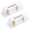 Baomain 2-Pack ANL Fuse Holder Set, Gold Plated M8 Terminals with Clear Cover, for 0/2/4 Gauge Wire, Car Audio, Inverter, Truck, Marine 12V/24V Electrical SystemFuse Not Included view 1