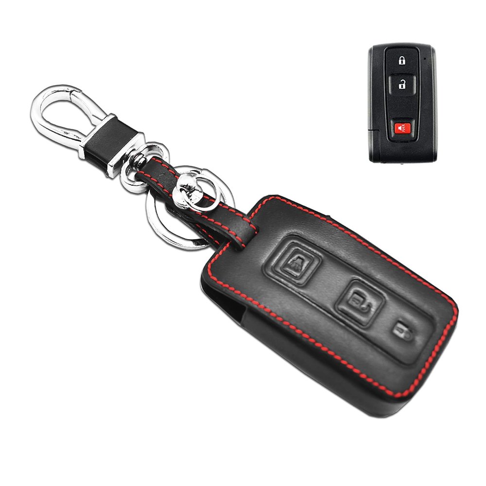 MECHCOS Compatible with Toyota Prius Key Fob Cover Case Leather Protector Shell Key Chain Holder