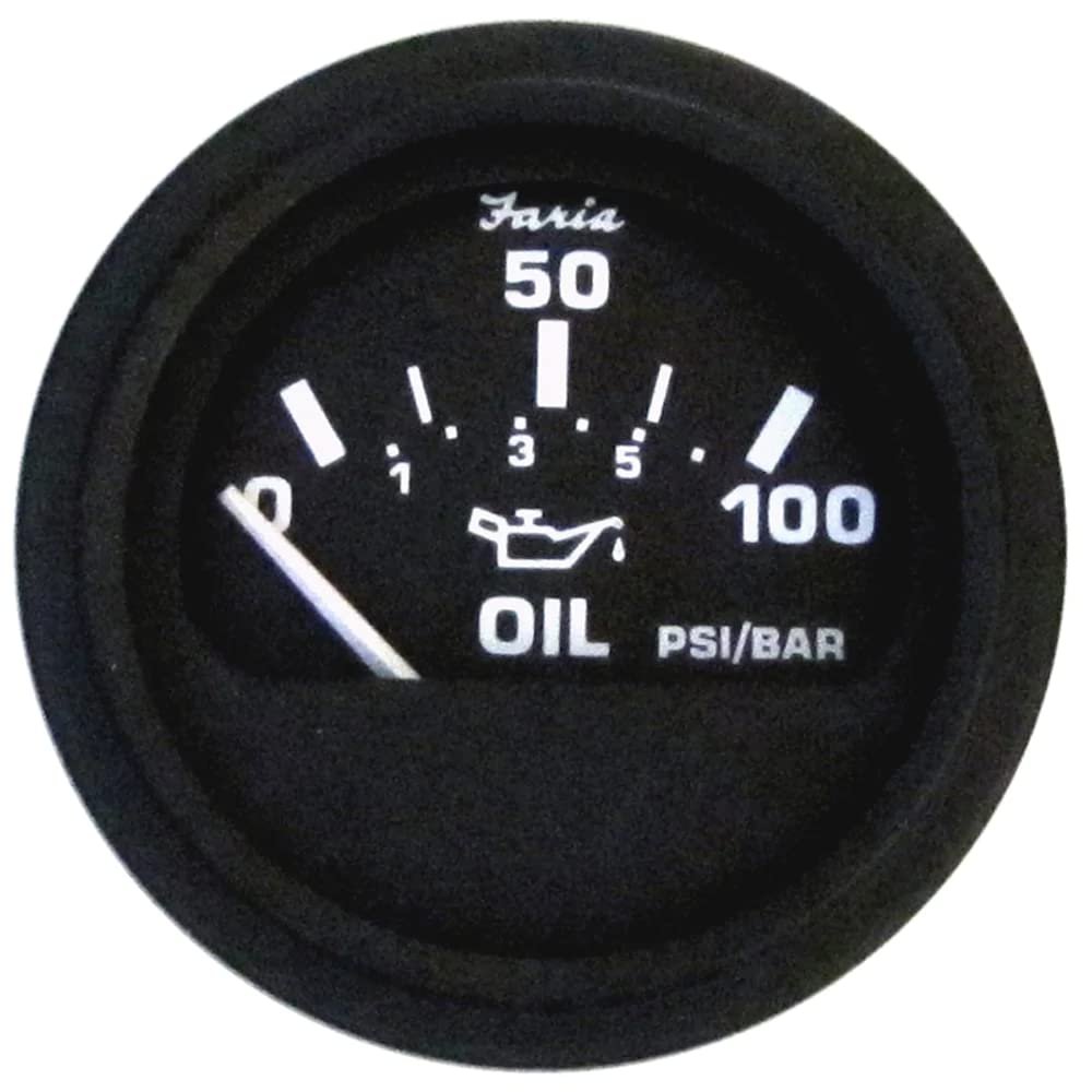 Faria Beede Instruments Faria 12845 Euro Oil Pressure Gauge - 100 PSI, 2"