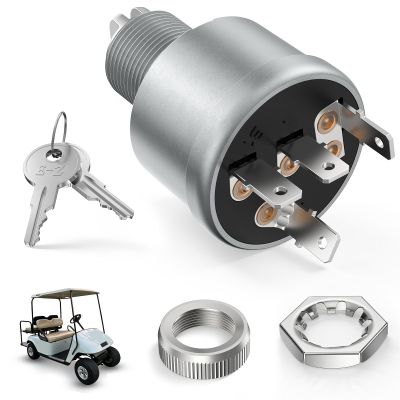 Panglong Golf Cart TXT Ignition Switch -4 Terminal, EZGO TXT Key Switch, Suitable for 1981-up EZGO TXT, Medalist, Workhorse, ST, Shuttle, and Marathon; OEM #33639-G01