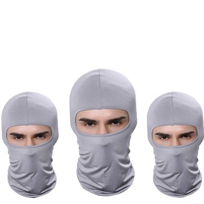 Pack of 3 Elastic Outdoor Sport Airsoft Cap Winter Ski Mask Sun Balaclava Fishing Running Cycling Motorcycle Hat Gray