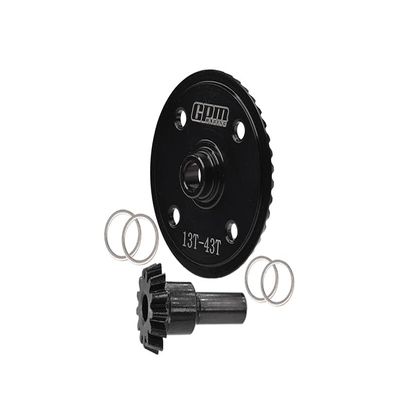GPM For Arrma SENTON/TYPHON/INFRACTION/LIMITLESS Upgrade Parts Harden Steel 43T/13T Straight Main Diff Gear - 2Pc Set Black