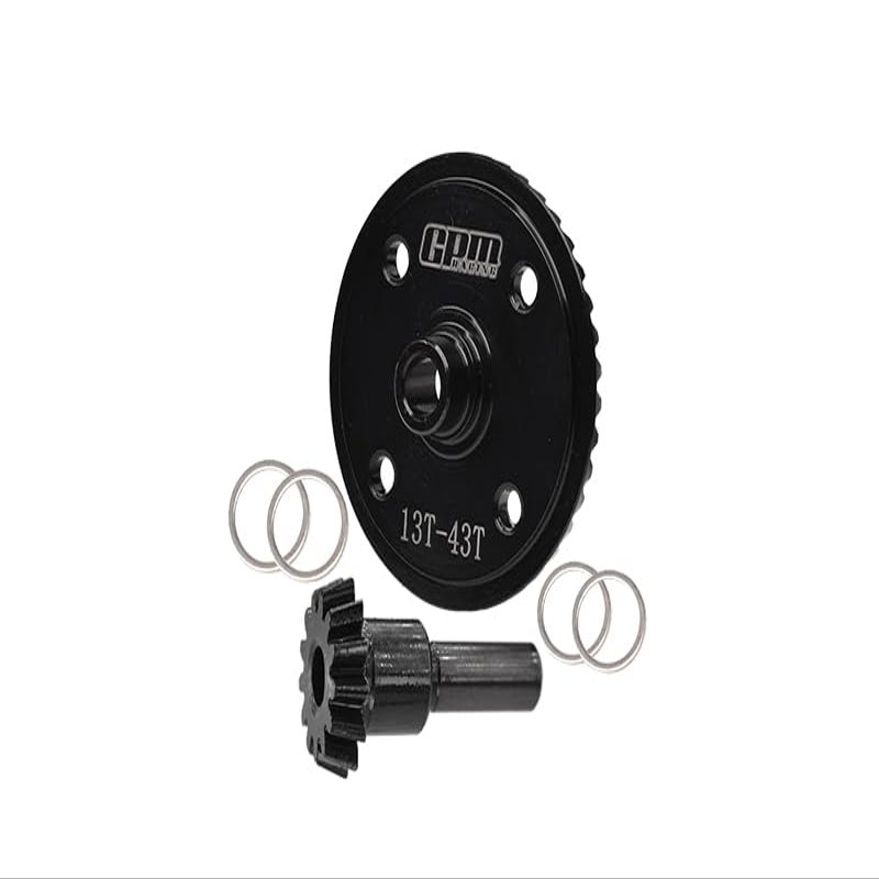 GPM For Arrma SENTON/TYPHON/INFRACTION/LIMITLESS Upgrade Parts Harden Steel 43T/13T Straight Main Diff Gear - 2Pc Set Black