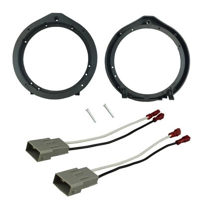 DKMUS Front Door Speaker Mount Adapter Plates for Honda Civic 2006-2011 6.5"/6.75" 165mm Stand Ring Kit 1 Pair + Wiring Harness