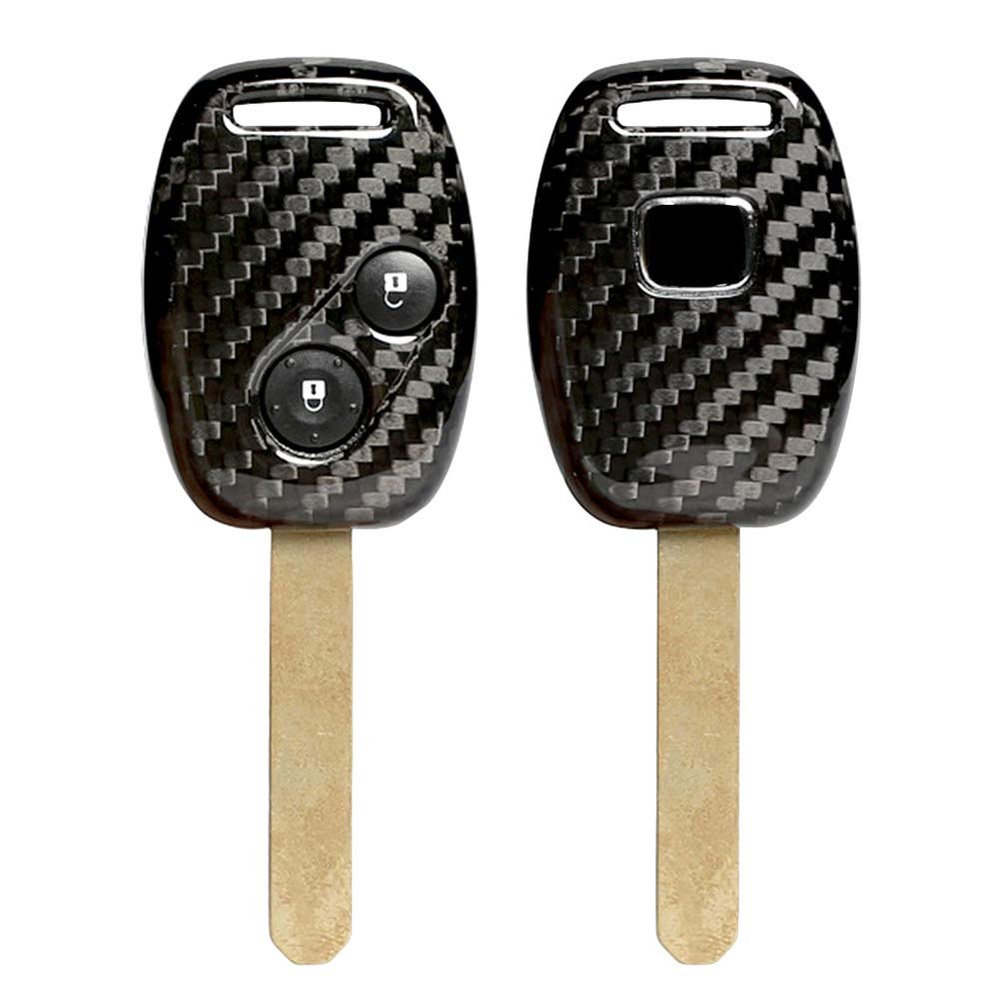 GZYF 1PC Carbon Fiber Auto Car Remote Key Case Cover Fits 2 Button Honda Selected Vehicle 2007-2012 Honda CRV / 2009-2014 Honda Odyssey / 2008-2014 Honda Accord
