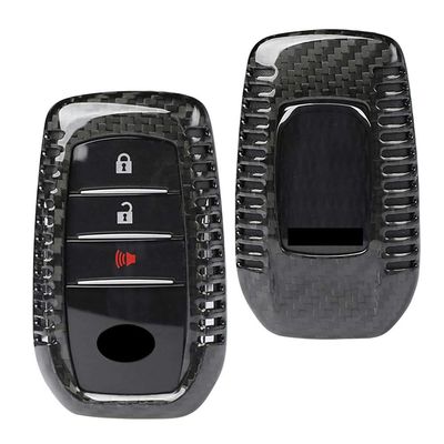 GZYF Auto Remote Car Key Case Shell Cover Fits Toyota Alphard RAV4 Hilux, Carbon Fiber
