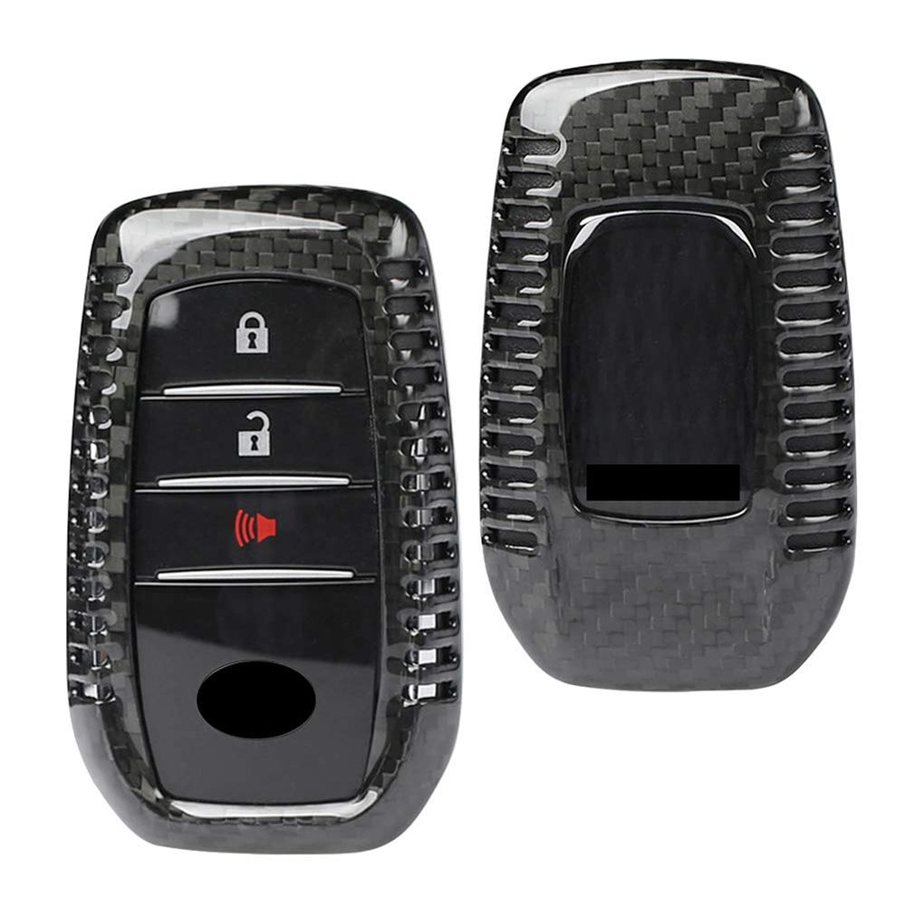 GZYF Auto Remote Car Key Case Shell Cover Fits Toyota Alphard RAV4 Hilux, Carbon Fiber