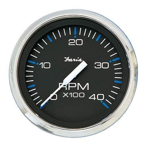 Faria Chesapeake Black Ss 4" Tachometer - 4,000 Rpm (Diesel - Mechanical Takeoff & Var Ratio Alt)