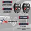 USARemote 2 Keyless Entry Remote Key Fob - 4 Button, Black, ABS Material, Car Compatible view 3