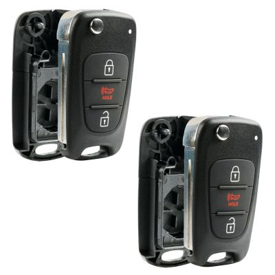 fits 2012-2014 Kia Rio / 2010-2013 Kia Soul Flip Key Fob Remote Case Shell (NYOSEKSAM11ATX), Set of 2