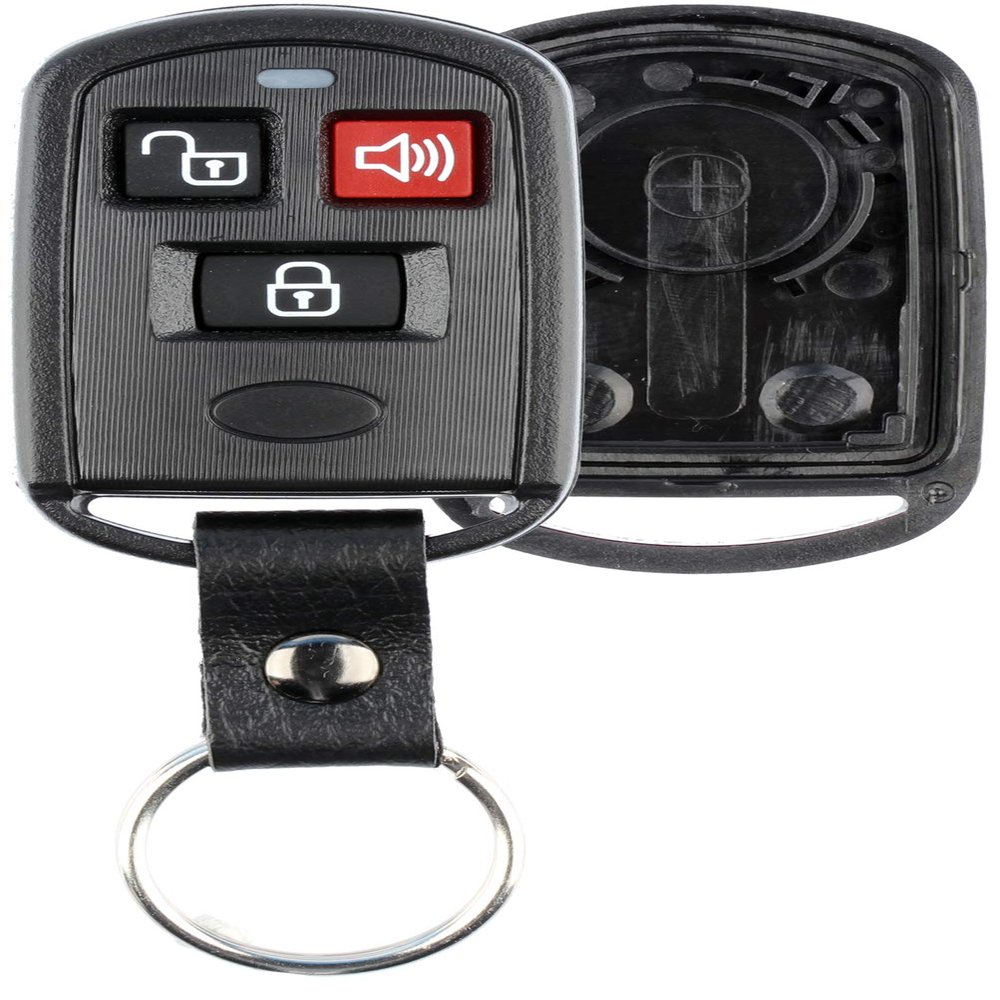 KeylessOption Keyless Entry Remote Key Fob Case Shell Button Pad Cover Leather Strap For Hyundai Kia