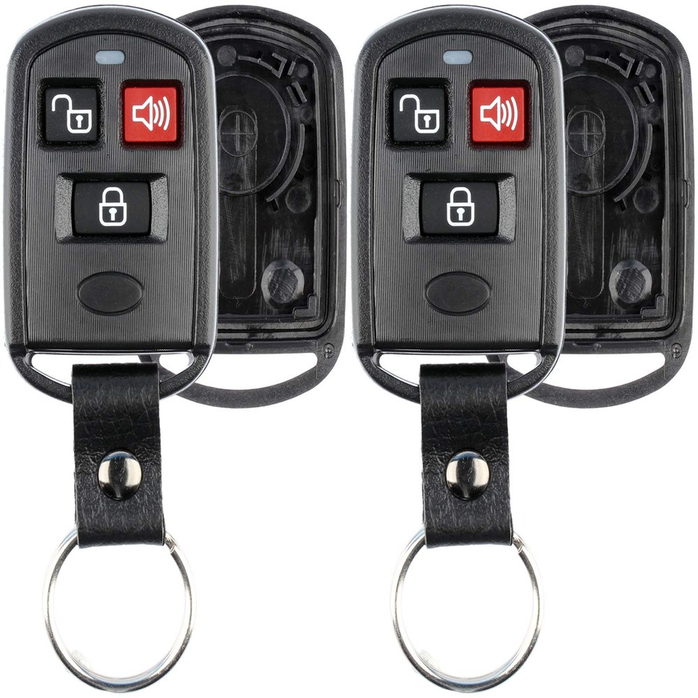 KeylessOption Keyless Entry Remote Key Fob Case Shell Button Pad Cover Leather Strap for Hyundai Kia (Pack of 2)