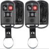 KeylessOption Keyless Entry Remote Key Fob Case Shell Button Pad Cover Leather Strap for Hyundai Kia (Pack of 2) view 1
