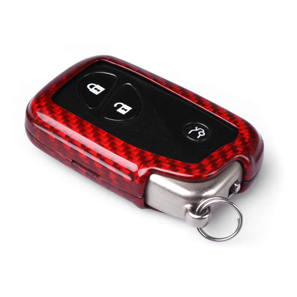 GZYF Carbon Fiber Remote Key Cover Case Fits for Lexus RX450 350 LX570 GS460 keys, Red