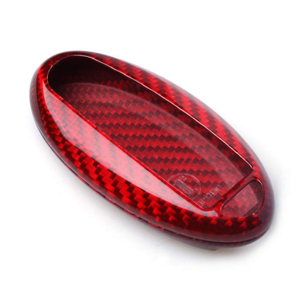 GZYF Carbon Fiber Remote Key Cover Case Fits for Nissan GTR Infiniti QX EX70, Red