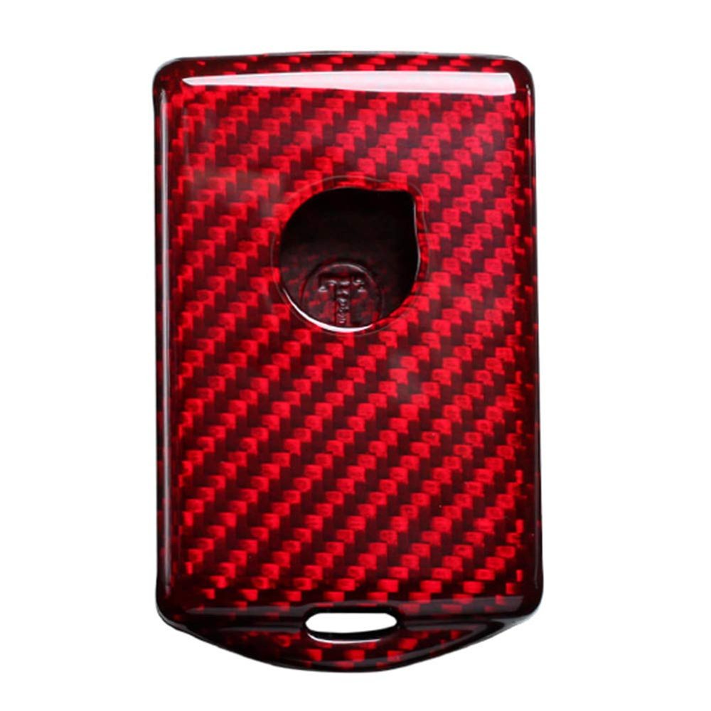 GZYF Carbon Fiber Auto Car Remote Key Case Cover Protective Shell for Volvo 2016-2018 CX90 & 2018 CX60 CX40 & 2017-2018 S90 & 2017-2019 V90, Red