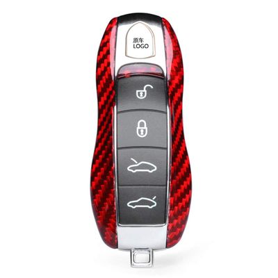 GZYF Carbon Fiber Remote Key Cover Case Fits for Porsche, Red