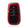 GZYF Red Carbon Fiber Auto Car Remote Key Cover Case Protective Shell Fits Toyota Corolla Camry Crown view 1
