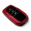 GZYF Red Carbon Fiber Auto Car Remote Key Cover Case Protective Shell Fits Toyota Corolla Camry Crown view 3