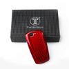 GZYF Auto Remote Car Key Case Shell Cover Fits for BMW 1 3 5 6 7 Series X3 X5, Red Carbon Fiber view 2