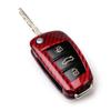 GZYF Auto Remote Car Key Case Shell Cover Fits for Audi A6 TT A3 Q3 A1 A4 Q7 S3, Red Carbon Fiber view 2