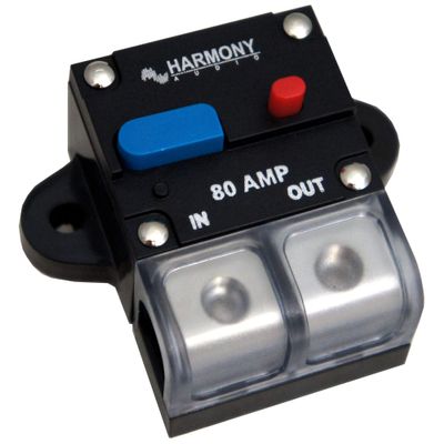 Harmony Audio HA-CB80 Car/Marine Stereo Manual Reset 80 Amp Circuit Breaker 12 Volt