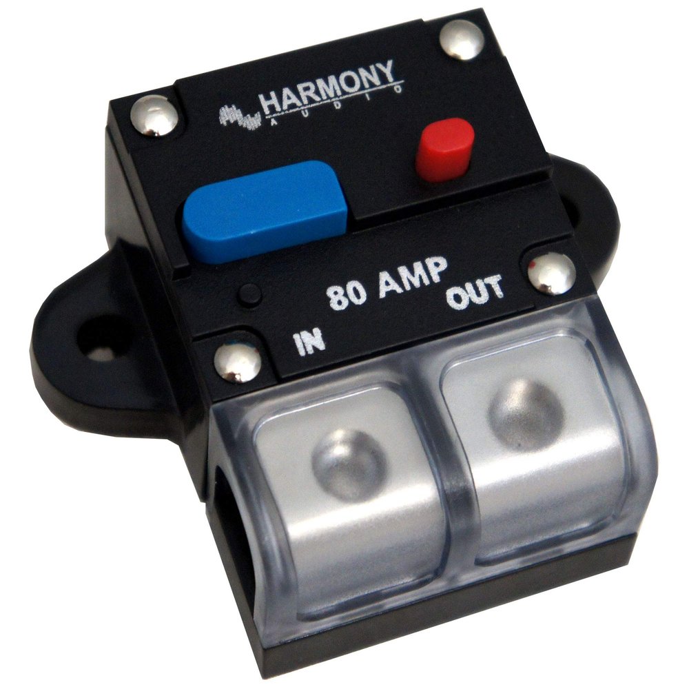 Harmony Audio HA-CB80 Car/Marine Stereo Manual Reset 80 Amp Circuit Breaker 12 Volt