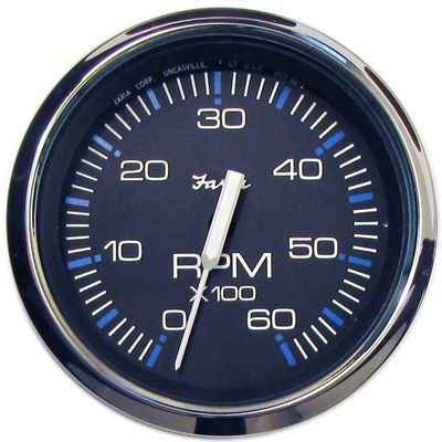 Faria 33710; Ches Stainless Steel Black Tach 6000Rpm I/