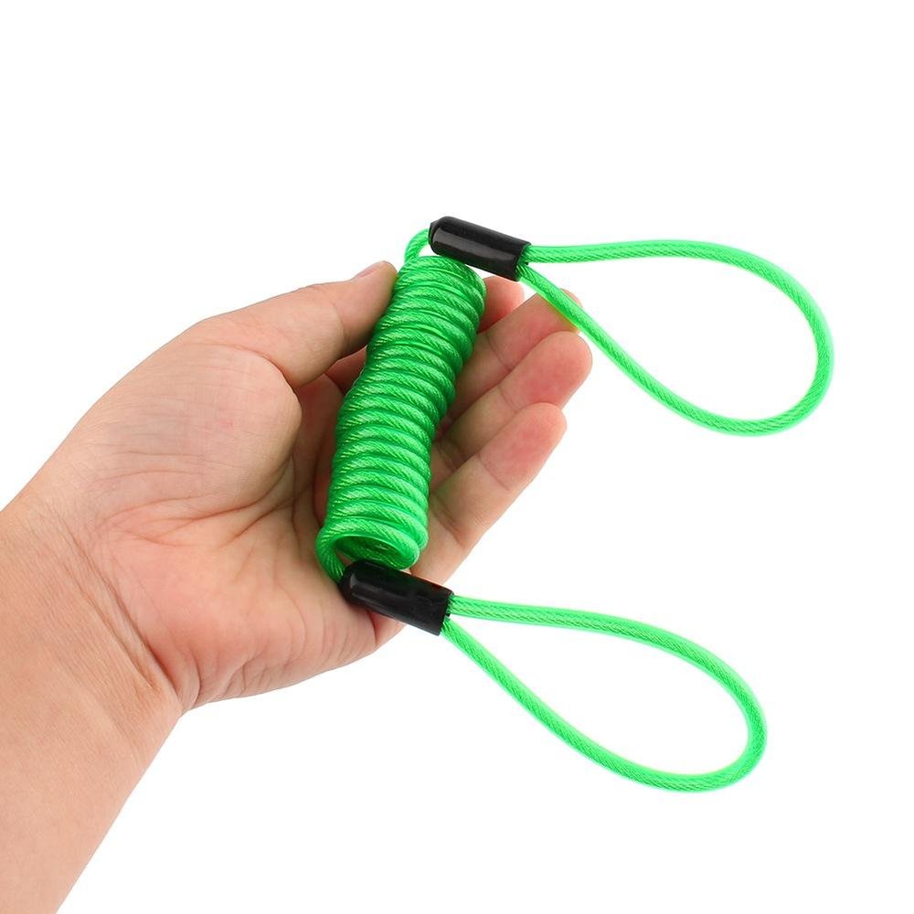 Motorcycle Alarm Spring Reminder Cable, Antitheft Lock Reminder Cable, Green Disc Lock Security Reminder Cable Scooter Bike Motorbike Anti Thief Safe