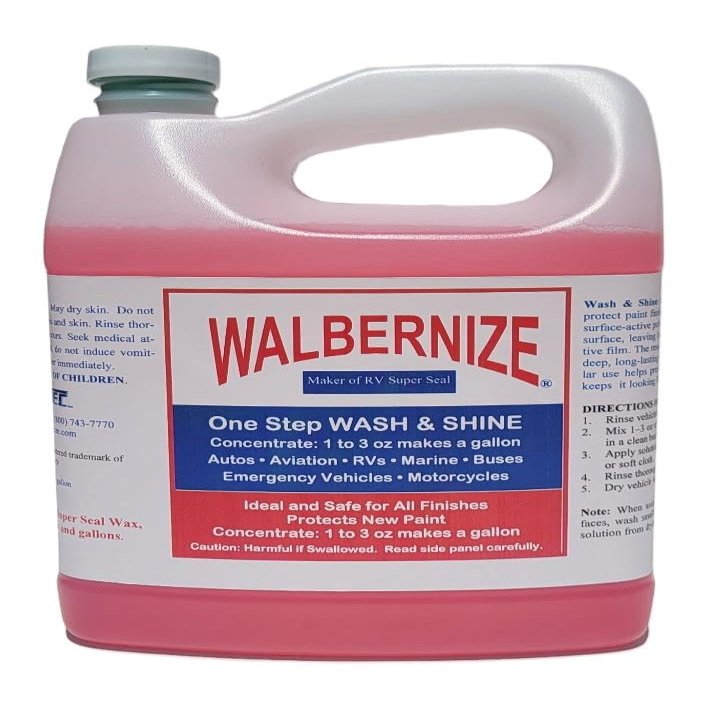 Walbernize One Step Wash & Shine CONCENTRATE - 1/2 Gallon CONCENTRATED FORMULA Makes Up to 64 Gallons of RV Wash Solution What does washing your vehicle, boar or aircraft cost?