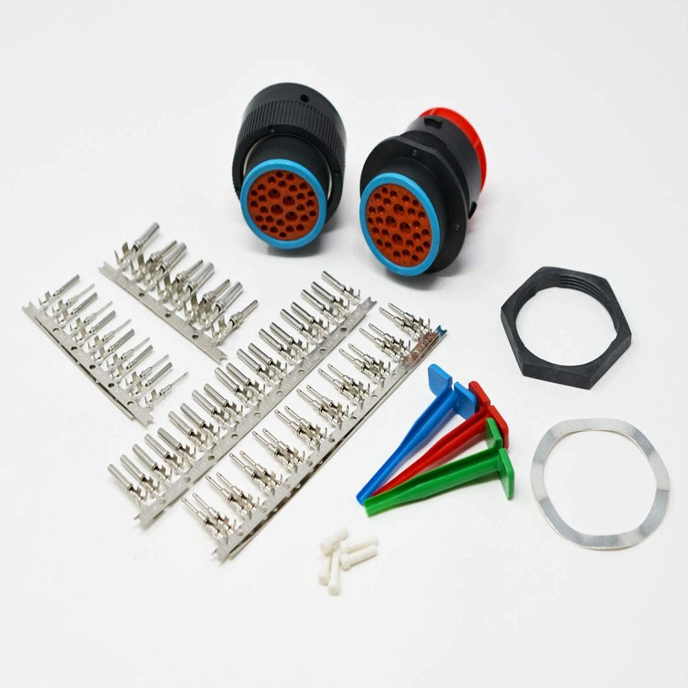 Deutsch HDP20 Bulkhead 29-pin Connector kit, 12-16-20AWG Stamped Contacts (Made in USA)