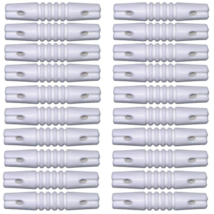 Jetstream JTWDOG White Super Dog Bone Insulators for Antenna 20 Pack