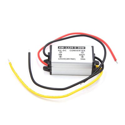 uxcell DC 12V 24V to 5V 6A 30W Car Electric Power Supply Transformer Inverter