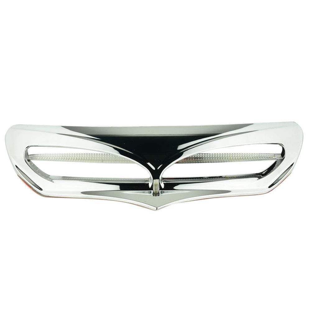 Beautyexpectly Motorcycle Front Batwing Fairing Vent Trim with LED Accent Lights Cover for Harley Street Glide FLHX/FLHXS 2014-2017 2015 2016 (Chrome)