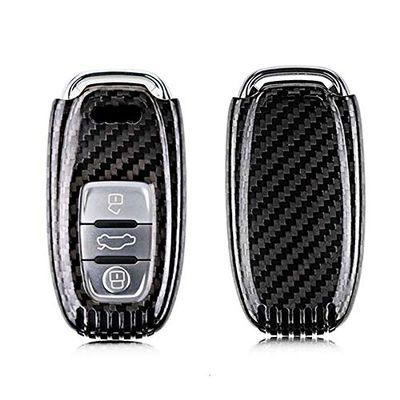 Luxury Real Carbon Fiber Key Protective Case Cover for Audi Keyless Entry Smart Fob