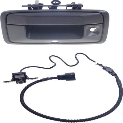 Garage-Pro Tailgate Handle Compatible with 2015-2020 Chevrolet Colorado, Fits 2015-2020 GMC Canyon Outside, Textured Black, with Key Hole, Cable and Back Up Camera