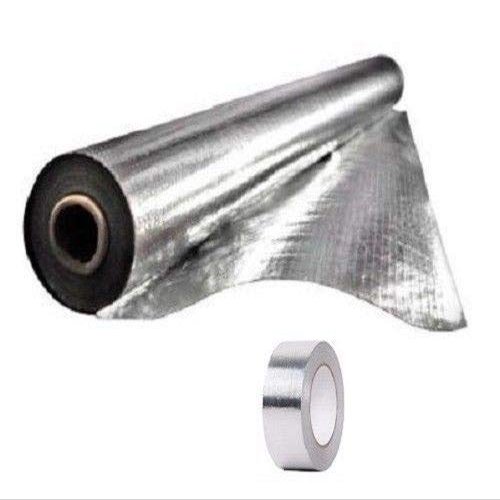 500 sqft Radiant Barrier Solid Mylar Scrim Insulation 4x125 w/ 2" Foil Tape Kit